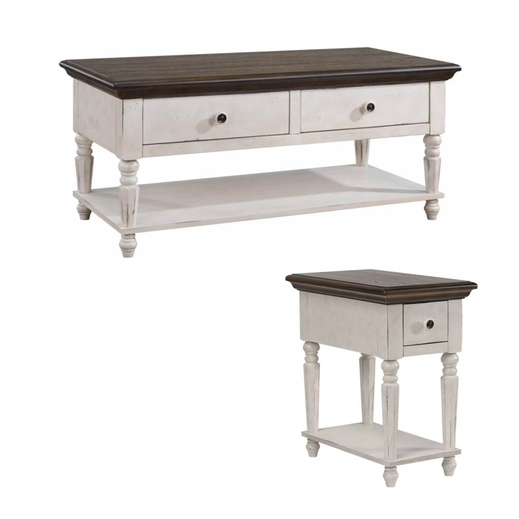 Tennessee Enterprises Inc coffee table and end table set, Vintage Estates Collection