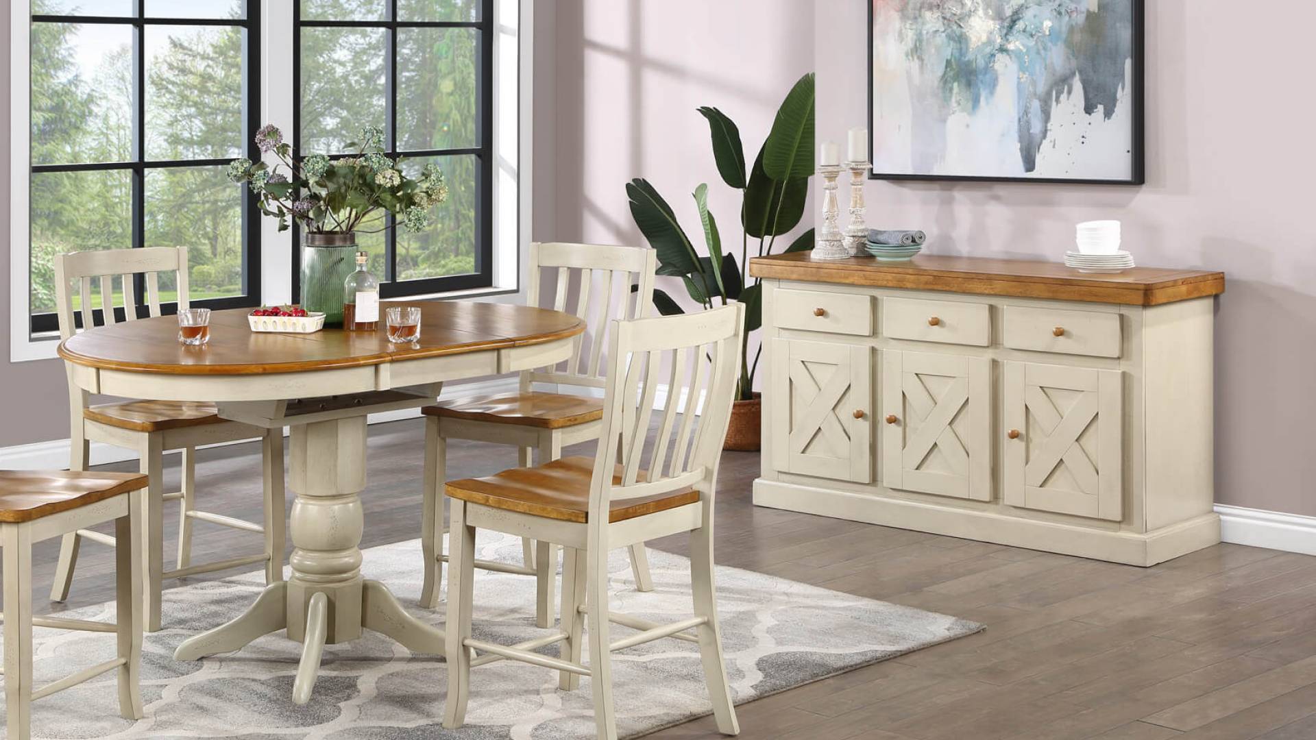 Dreamers_Hero_DiningStorage Dreamers Furniture dining room featuring dinging table and buffet storage